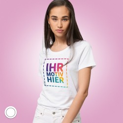 Premium Damen T-Shirt weiß Textildruck